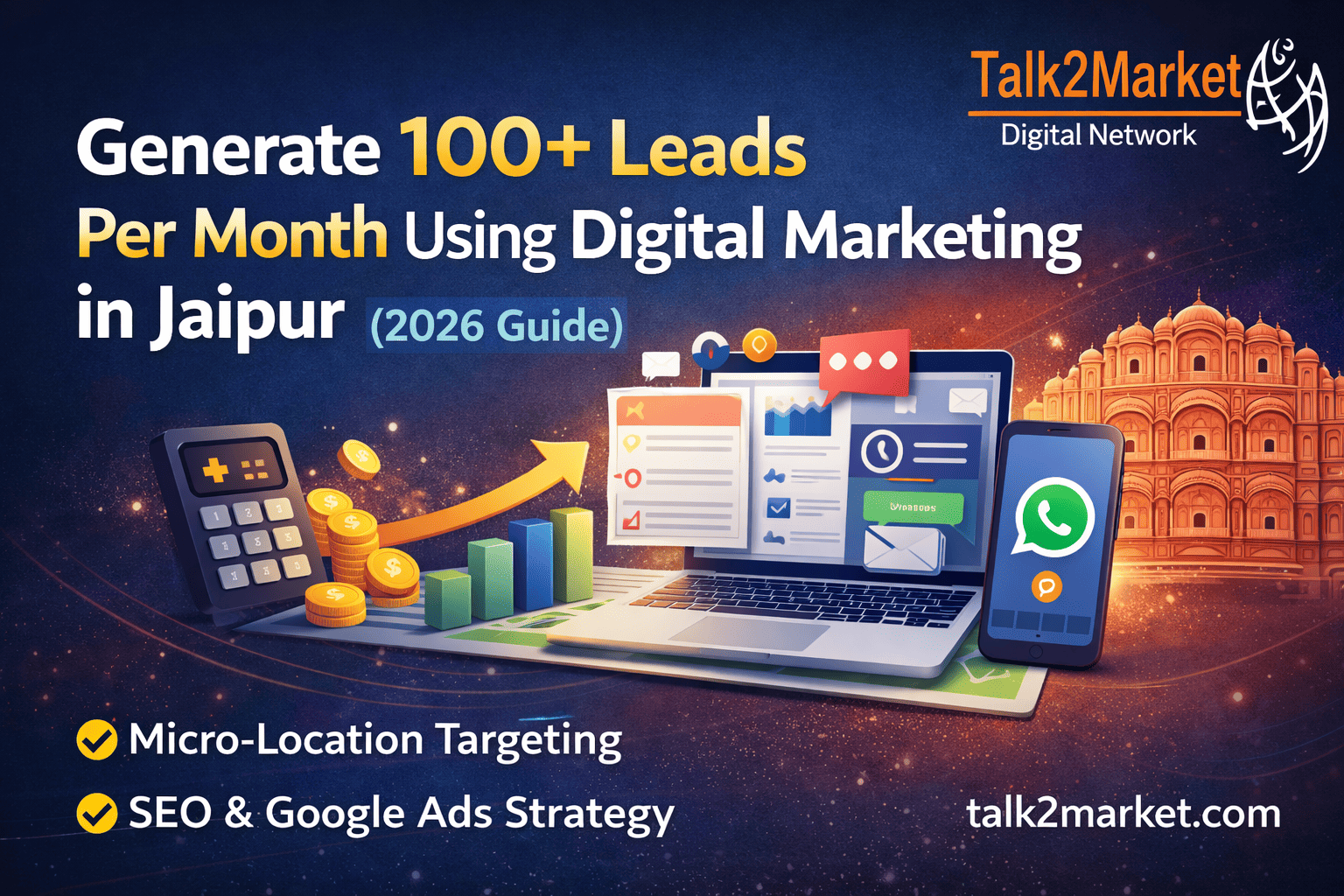 How to Generate 100+ Leads Per Month Using Digital Marketing in Jaipur (2026 Guide)